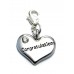 Congratulations Clip On Charm with clear Rhinestone 